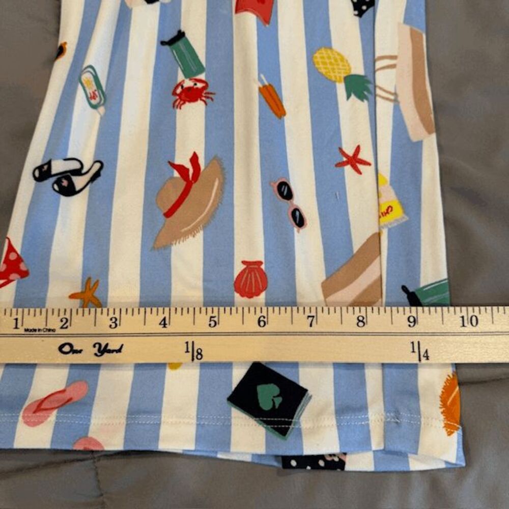 NWT Kate Spade Cabana Print Aqua Stripe Beach Print Pajama Set Size Large - Picture 12 of 13